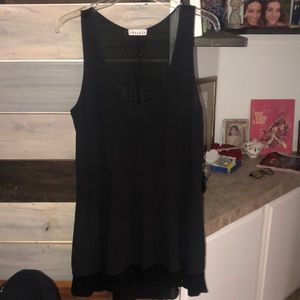 Black sleeveless dress with sheer underdress - xsmall